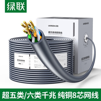 綠聯 網線純銅工程級 六類百兆千兆高速網絡連接線5米