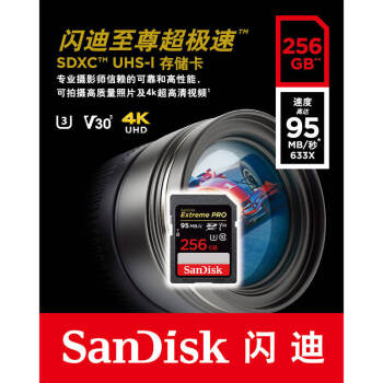 閃迪（SanDisk）SD卡相機內存卡 超極速存儲卡  U3等級 256G 