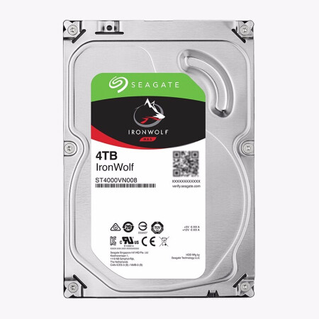 希捷(Seagate) NAS硬盤 4TB 64MB 5900轉 PMR CMR垂直磁記錄 網絡存儲 SATA 希捷酷狼IronWolf ST4000VN008