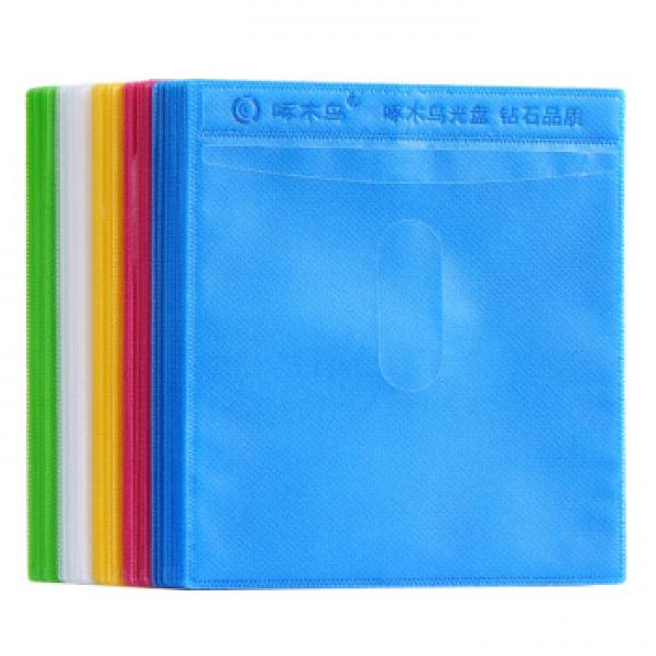 啄木鳥 五色混裝 CD / DVD光盤收納袋 （直徑12CM / 5寸）雙面裝PP光盤袋