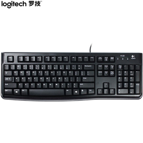 羅技（Logitech）K120 全尺寸 黑色 U口 有線鍵盤