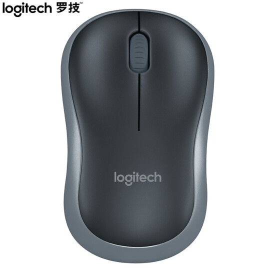  羅技（Logitech） M185辦公家用鼠標筆記本臺式機電腦光無線鼠標 灰邊