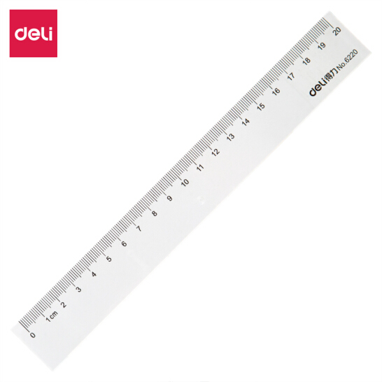 得力(deli)20cm辦公通用直尺 測量繪圖尺子 辦公用品 6220