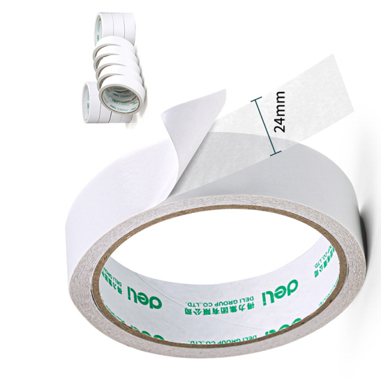 得力(deli)高粘性棉紙雙面膠帶 24mm*10y(9.1m/卷) 1卷袋裝 辦公用品 30403
