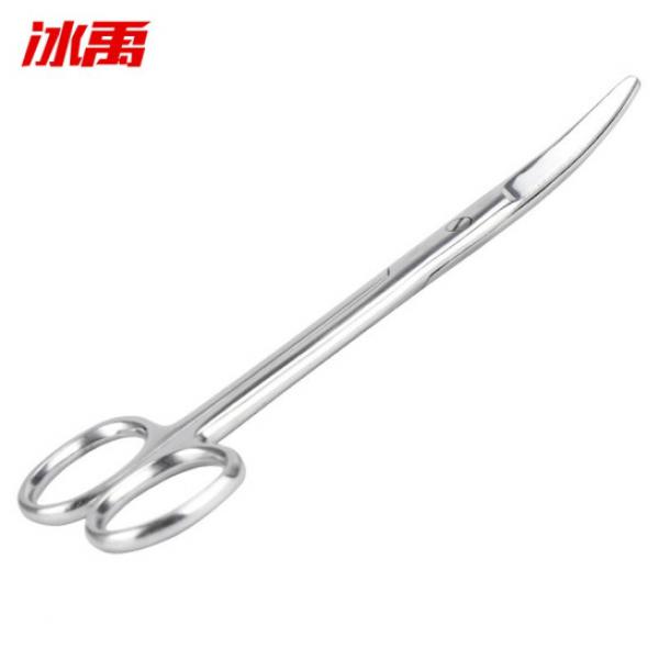 冰禹 BY-103 實驗用剪刀 不銹鋼醫用剪 手術剪刀 彎尖 組織彎圓14cm 不銹鋼