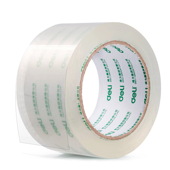  得力(deli)高品質(zhì)高透明封箱膠帶倉庫打包膠帶 60mm*100y*50um(91.4m/卷) 1卷 辦公用品 30325