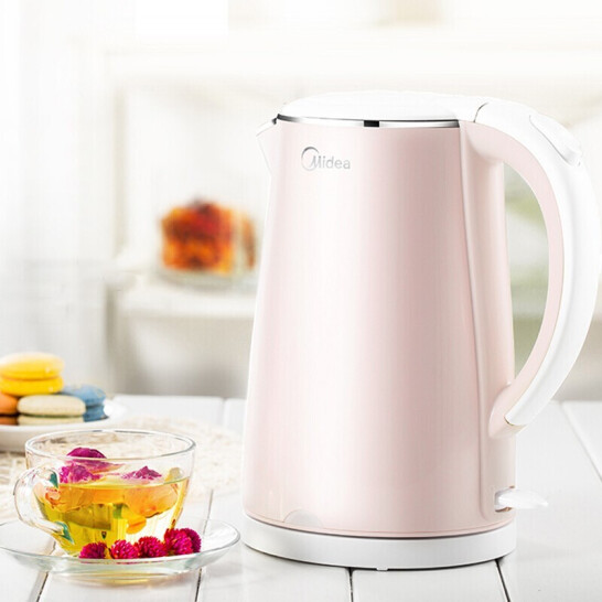 美的（Midea）電水壺熱水壺電熱水壺304不銹鋼1.7L容量暖水壺燒水壺開水壺WHJ1705b 1.7L大容量