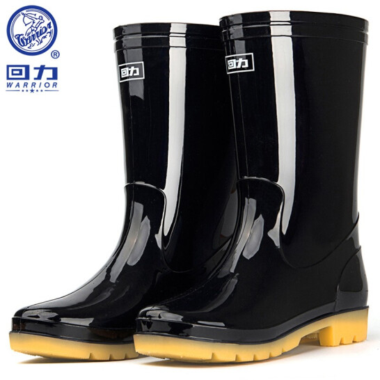 回力 男士防水雨鞋 HXL807 黑色中筒 43碼