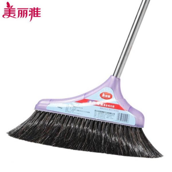 美麗雅 掃把單個軟鬃毛掃地笤帚 家用長柄加密不易掉毛掃把