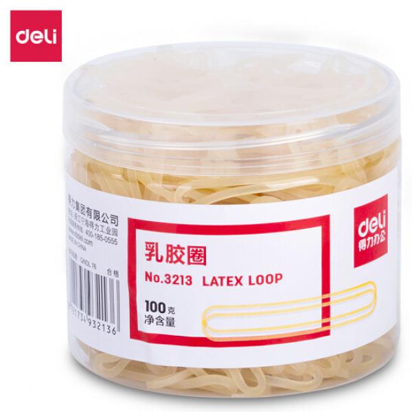 得力(deli)100g辦公耐用乳膠圈/橡皮筋/橡膠圈/牛皮筋 財務(wù)用品 辦公用品 3213