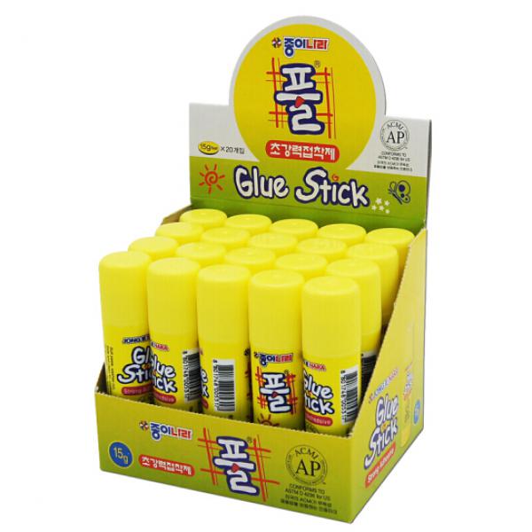 JONG IE NARA 紙世界15g 固體膠 15g黃色辦公膠棒（20支裝）