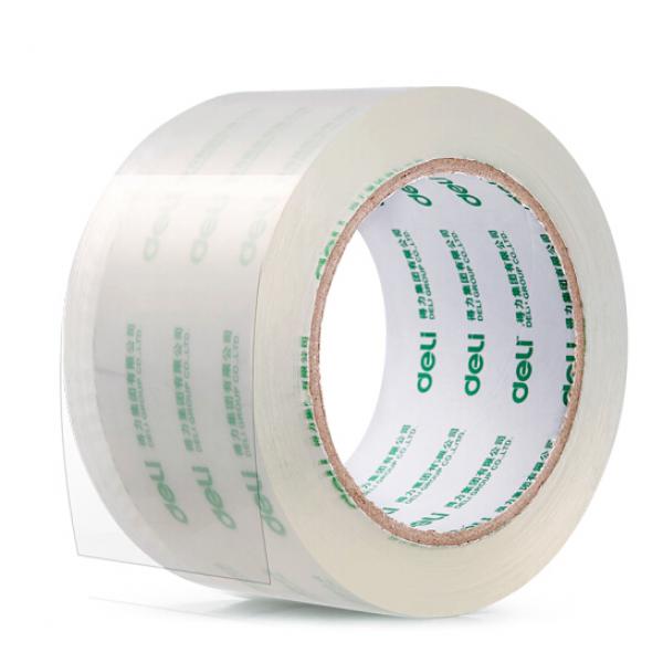  得力(deli)高品質(zhì)高透明封箱膠帶倉庫打包膠帶 60mm*100y*50um(91.4m/卷) 1卷 辦公用品 30325