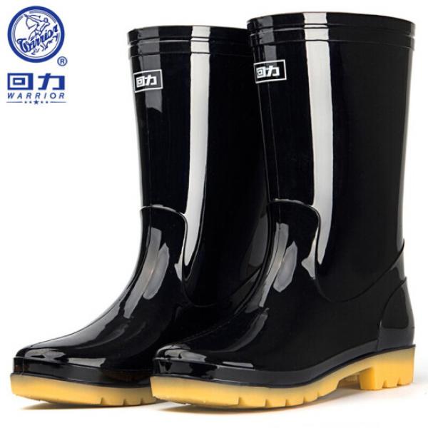回力 男士防水雨鞋 HXL807 黑色中筒 43碼