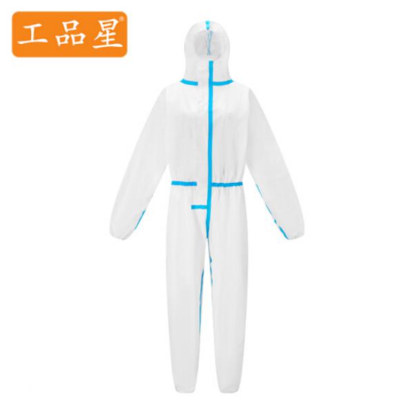 工品星GPX-FHF防護服防護隔離服 連體全身拉鏈式一次性白色無紡布防護服隔離服 1件 3XL碼