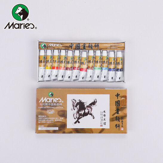 馬利(Maries)國畫顏料盒裝12色5ml 1301