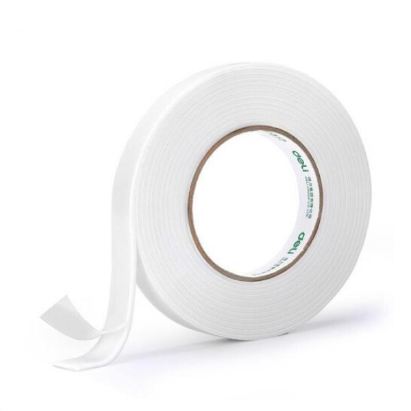得力(deli)雙面泡沫膠帶 強力泡沫海綿膠 厚型雙面膠條 寬18mm長4.5m 1卷裝 30411