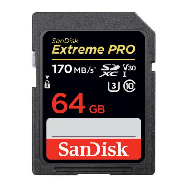 閃迪（SanDisk）64GB SD存儲卡 U3 C10 V30 4K 至尊超極速版內存卡 讀速170MB/s 寫速90MB/s 捕捉4K超高清