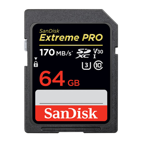 閃迪（SanDisk）64GB SD存儲卡 U3 C10 V30 4K 至尊超極速版內存卡 讀速170MB/s 寫速90MB/s 捕捉4K超高清