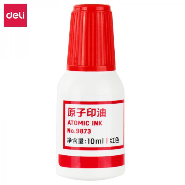 得力 9873 原子印油 10ml 紅色 20瓶/盒