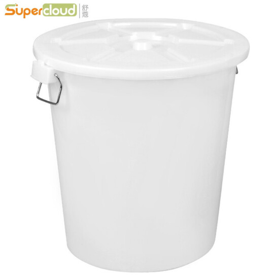 舒蔻（Supercloud）大號塑料水桶帶蓋 100L白色