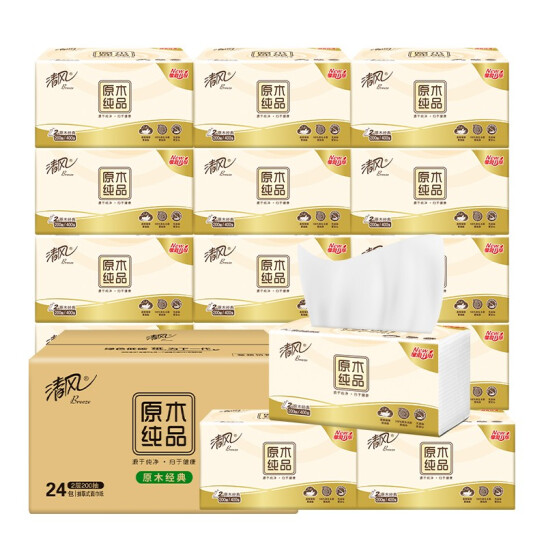 清風（APP）抽紙 紙巾 面巾紙 原木純品 16提/箱 1提/3包 整箱銷售