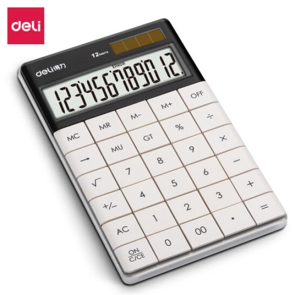 得力(deli) 雙電源時(shí)尚計(jì)算器  白色1589