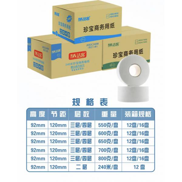 潔客大盤紙3層188米　12卷/箱