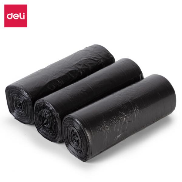 得力(deli) 3卷(90只) 八角點(diǎn)斷式 垃圾袋 50*60cm 黑色18743