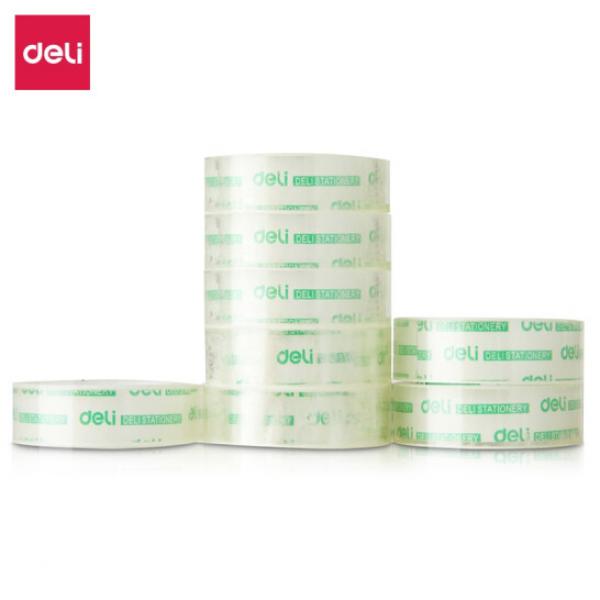 得力(deli) 透明膠帶 易撕玻璃膠文具小膠帶 寬18mm長27.4m 8卷裝30065