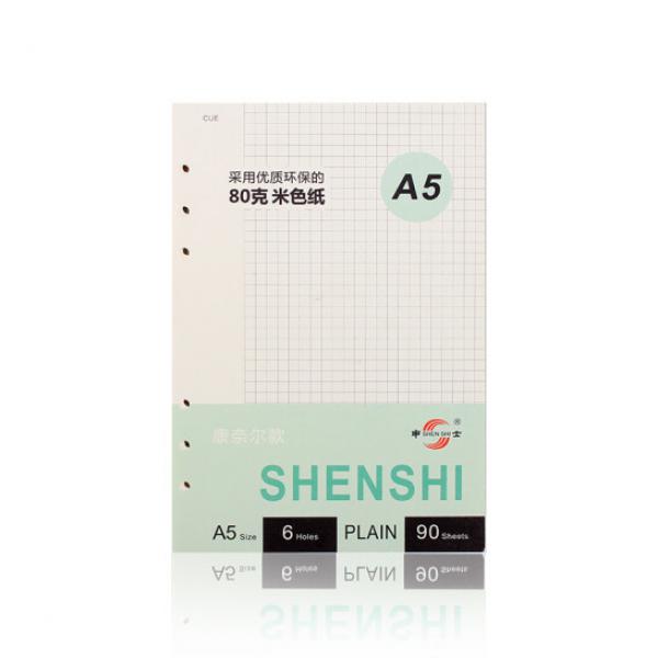 申士（SHEN SHI）90張活頁本筆記本子替芯內(nèi)芯 適用于6孔A5活頁記事本子 康奈爾 J0925-5