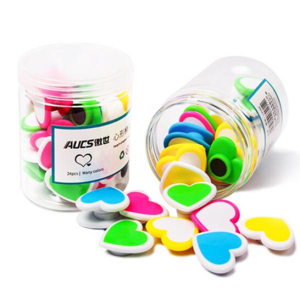 AUCS(傲世) 心形白板磁鐵 彩色 24粒裝