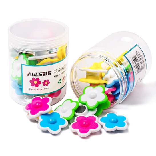 AUCS(傲世) 花朵白板磁鐵 彩色 24粒裝