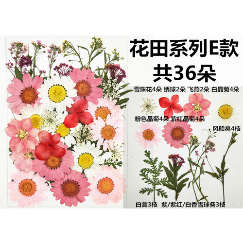 妃伶 手工貼畫 DIY 干花押花 粉色花田系