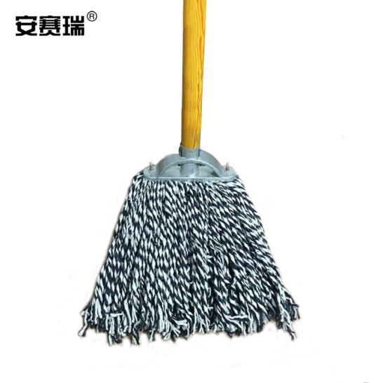 安賽瑞 木桿拖把  15cm 長可懸掛拖把  藍白 700567