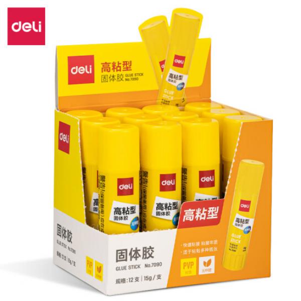得力（deli） 高粘度PVP強力固體膠棒膠水 無甲醛配方 辦公用品 7090 15g 單只出售