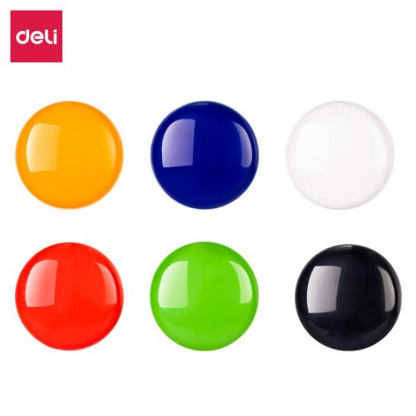 得力（deli） 彩色白板磁釘/磁珠/吸鐵石 辦公用品 白板配件 7822 40mm 6只/卡