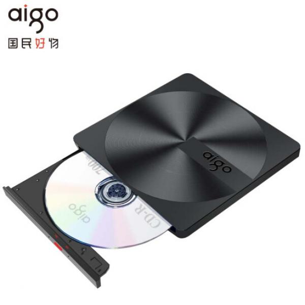 愛國者（aigo）8倍速 外置光驅 外置DVD刻錄機 移動光驅 外接光驅 黑色(兼容Windows/蘋果MAC雙系統/G300)