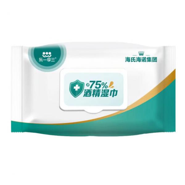 海氏海諾 樂一享三 75%酒精濕巾消毒棉片 15*18cm 大號(hào) 80片