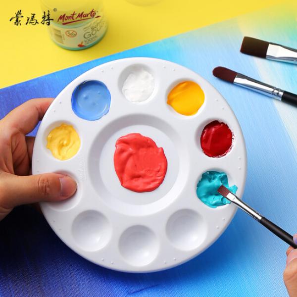 蒙瑪特(Mont Marte)水粉水彩調(diào)色盤 美術(shù)用品繪畫圓形調(diào)色板17cm 丙烯國畫顏料調(diào)色盒調(diào)色碟AMPL0001