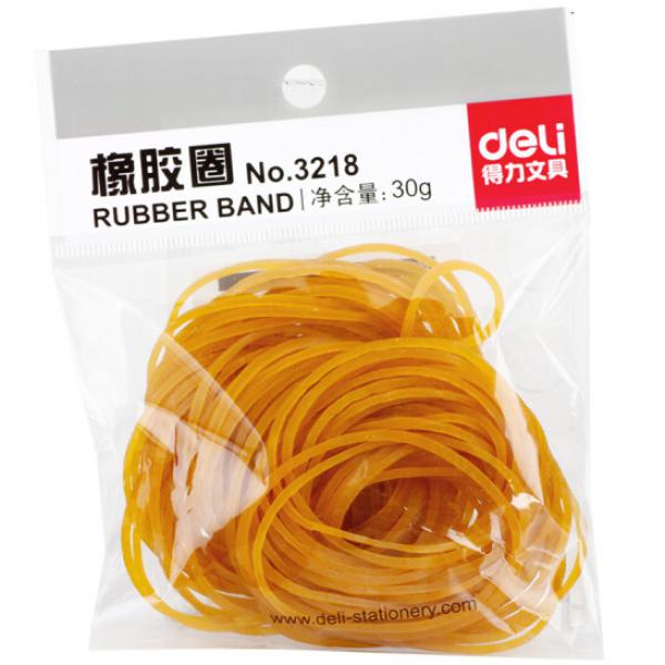 得力（deli） 3218 乳膠圈/橡皮筋/橡膠圈 反復拉伸不斷 30g 辦公用品