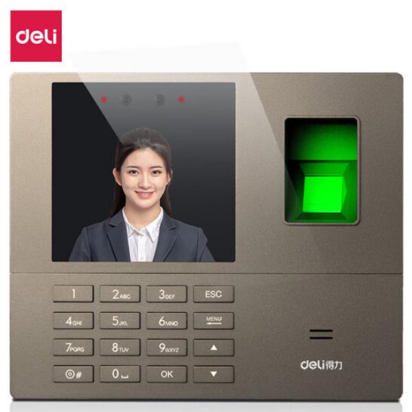 得力(deli)考勤機 打卡機 人臉+指紋識別 無需網絡 設置簡單 自動生成報表 33800