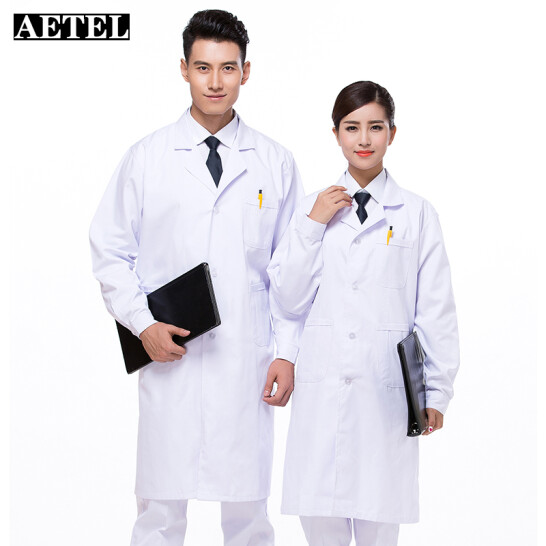 AETEL 秋冬男女長袖 實驗室工作服 醫生工作服白大褂
