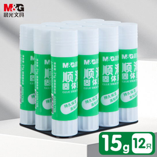 晨光(M&G) 15g 高粘度順滑PVA固體膠水/膠棒 12個/盒 ASGN7103