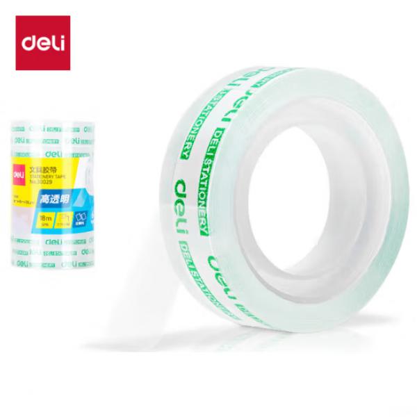 得力(deli)易撕透明高粘文具膠帶/小膠帶 12mm*18m*38um 30029 單卷出售