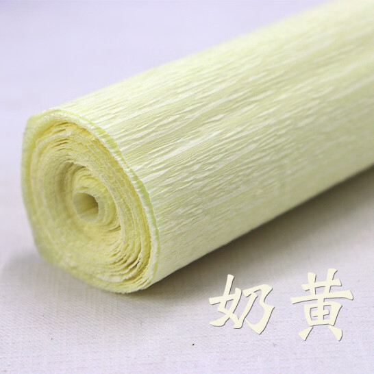佳途 馬卡龍彩色加厚皺紋紙 diy材料包 皺紋紙奶黃 【50cmX250cm】