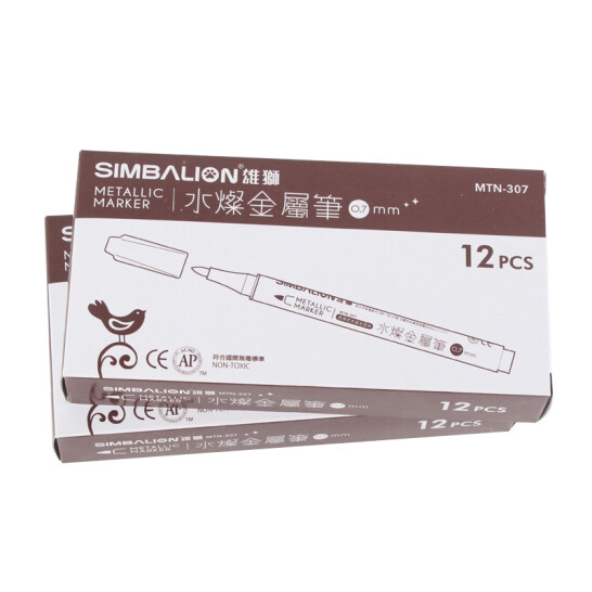 雄獅 307水燦金屬筆 0.7mm 單支 賀卡筆 銀色