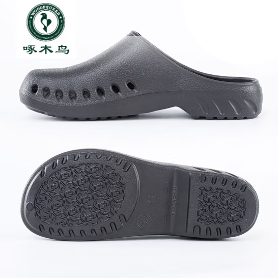 啄木鳥 醫(yī)生手術(shù)室拖鞋 實(shí)驗(yàn)室用鞋 黑色一體底 43-44