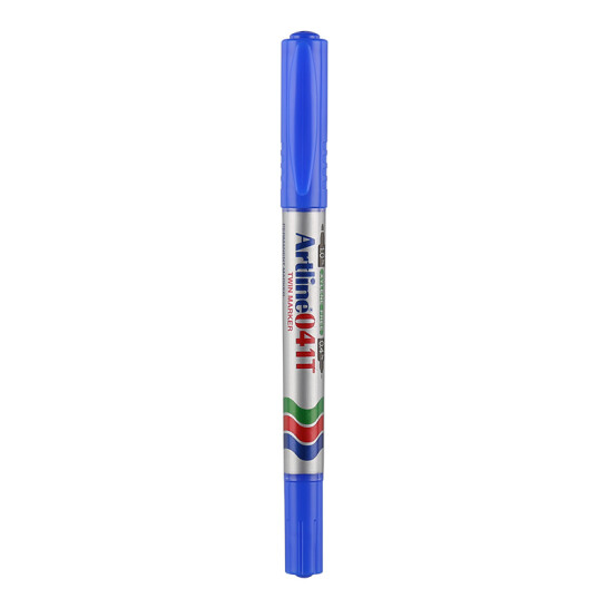 旗牌（Shachihata）Artline 速干油性記號筆 粗細雙頭油性筆 0.4-1.0mm 藍色 EK-041T 5支裝