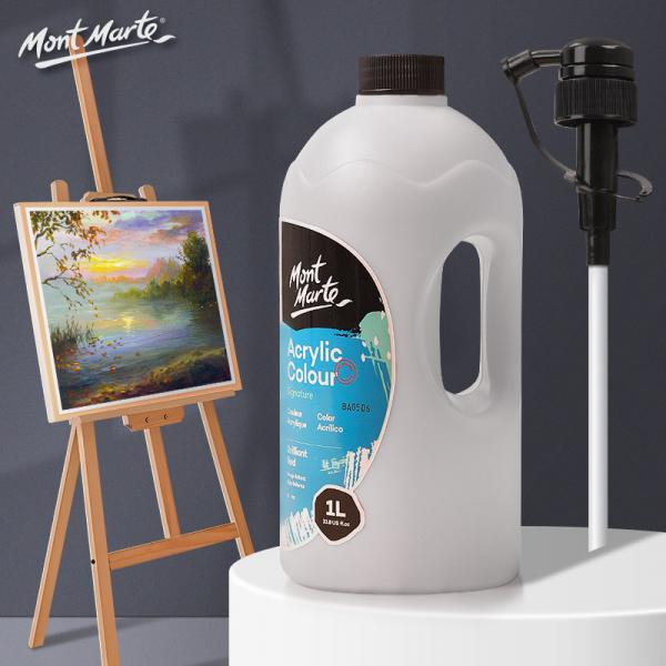 蒙瑪特(Mont Marte)丙烯顏料1l鈦白 大容量繪畫防水顏料MSCH0101CN
