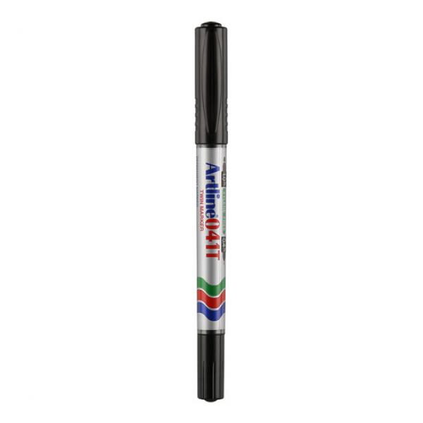 旗牌（Shachihata）Artline 速干油性記號筆 粗細雙頭油性筆 0.4-1.0mm 黑色 EK-041T 5支裝